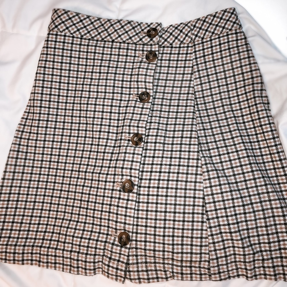 Divided plaid pencil skirt